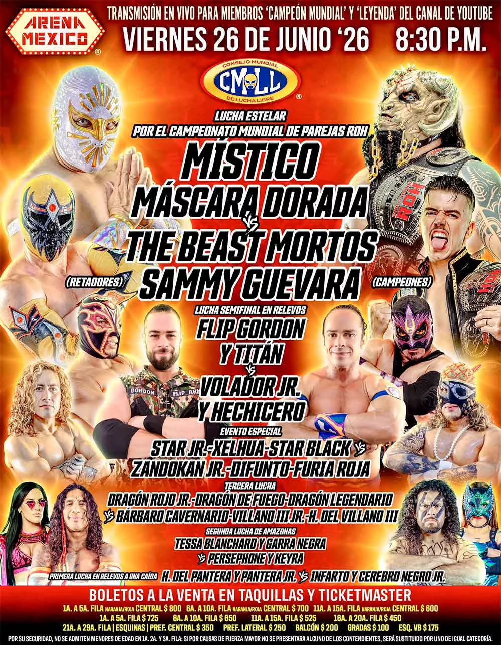 CMLL Arena México 26 de junio 2026