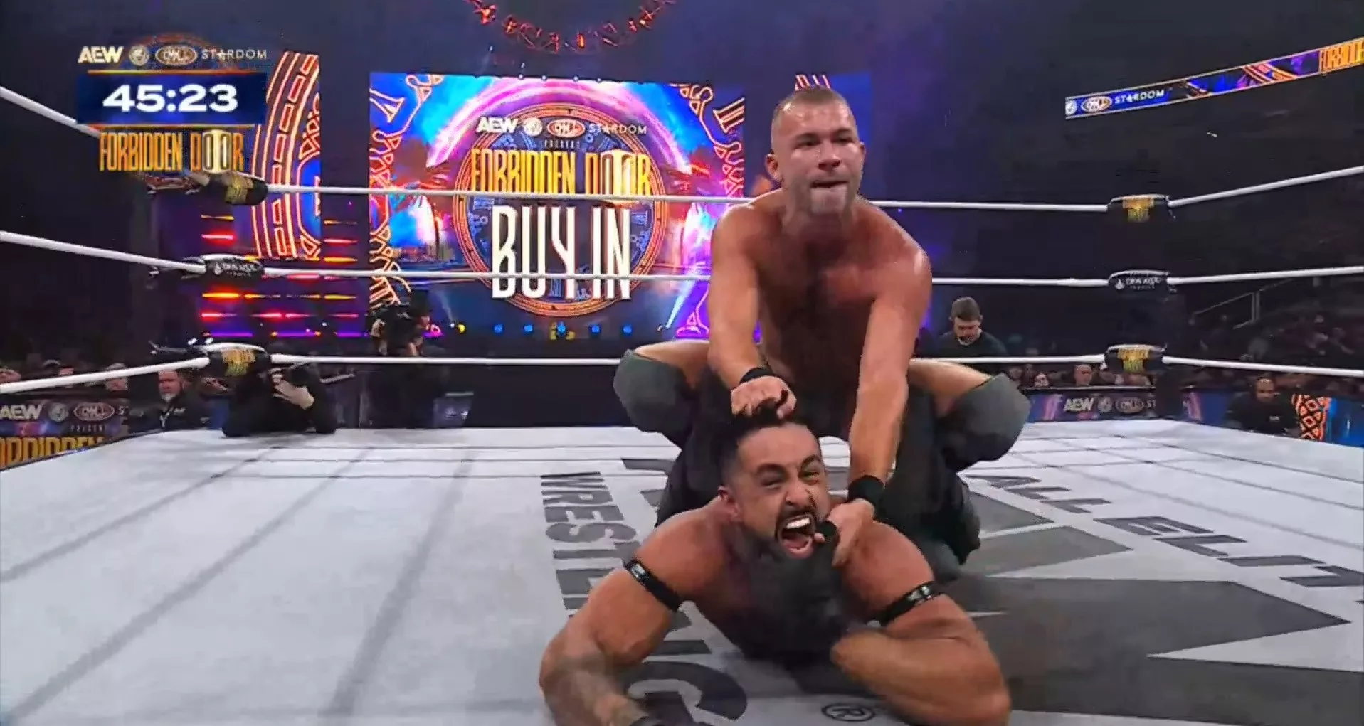 Daniel García vs. Drilla Moloney en AEWxNJPW Forbidden Door 2026 3