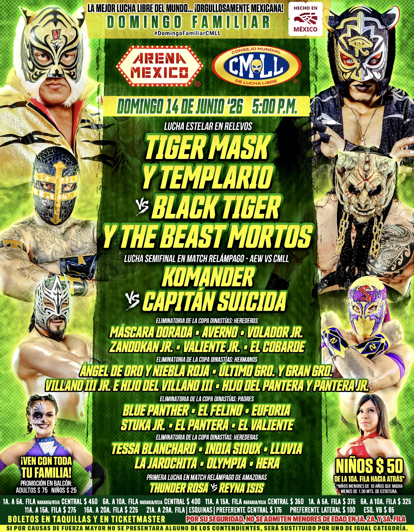 CMLL Arena México 14 de junio 2026