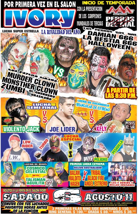 Perros del Mal vs. Psycho Circus y Zumbi este 6 de agosto en el Salón