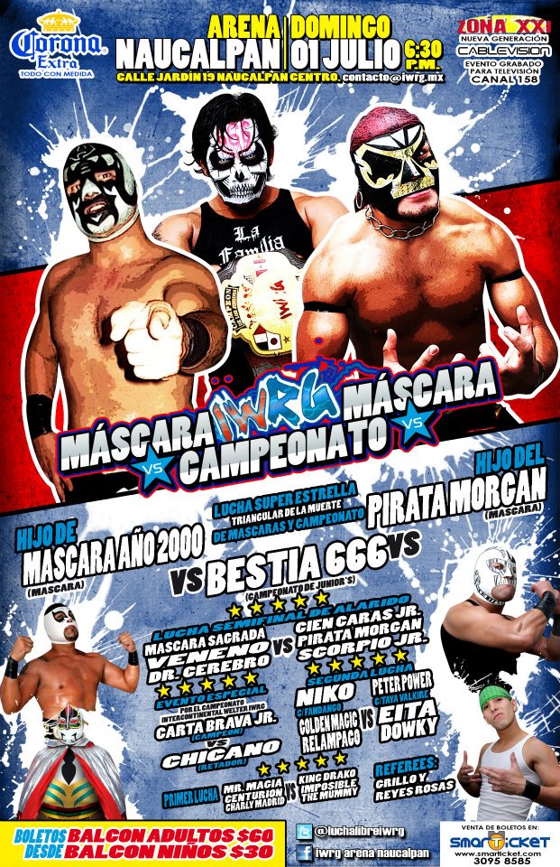 iwrg_1jul2 Triangular de la Muerte de máscaras y campeonato este 01/Jul/12 en IWRG 2
