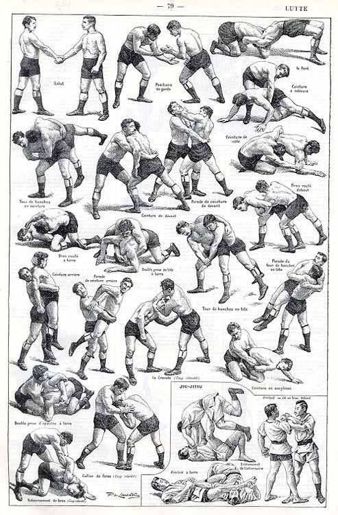 El arte de la Lucha Libre (Grabado, principios s. XX, autor desconocido)