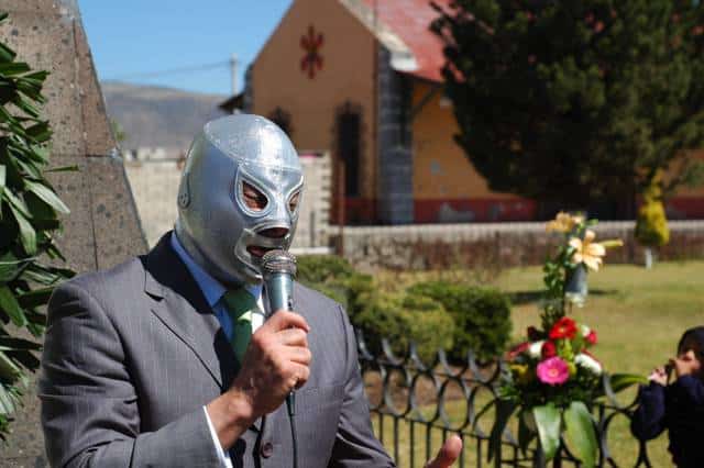 El Hijo del Santo durante una ceremonia pública en Tulancingo, Hidalgo, México / Photo by Fotosuabe - Wikipedia.org