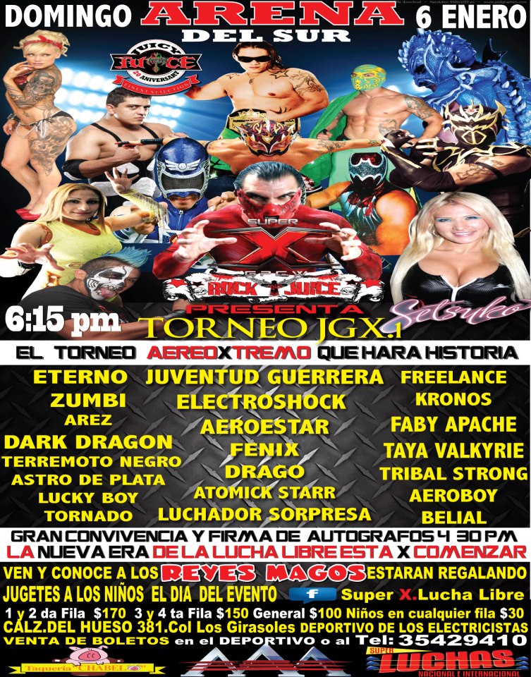 Video: “Juice” rumbo a su vigésimo aniversario de luchador profesional 3 Super X Wrestling presenta Torneo Juventud Guerrera X.1 / Arena del Sur - 6 de enero de 2013 / Image by Super X.Lucha Libre en Facebook