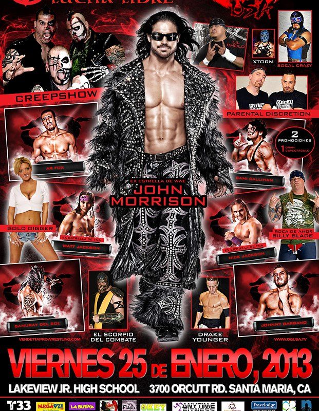 Dragon Gate USA y Vendetta Pro Wrestling: 25 de enero de 2013 en Lakeview, Jr. High School con John Morrison