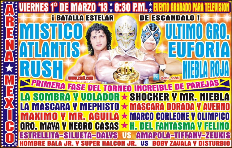 Primera fase del Torneo Increíble de Parejas, rumbo a Homenaje a Dos Leyendas 2013 / Arena México - 1ro. de marzo de 2013 / Image by www.cmll.com