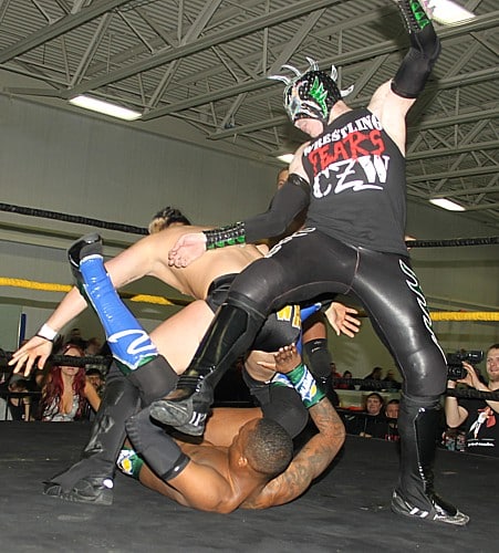Shane Hollister vs. Shane Strickland vs. Latin Dragon vs. Colin Delaney en el Anivesario 14 de CZW / Photo by: Lyle Williams