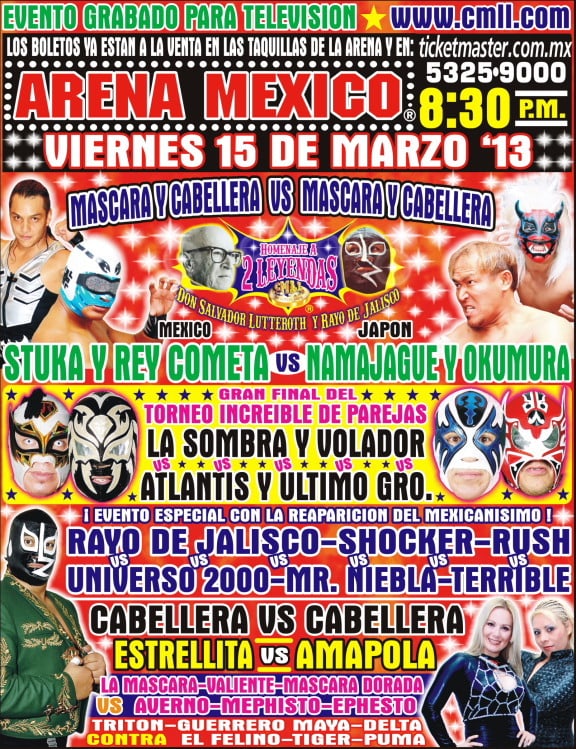 ¡Listo el Cartel de Homenaje a Dos Leyendas 2013! Superluchas