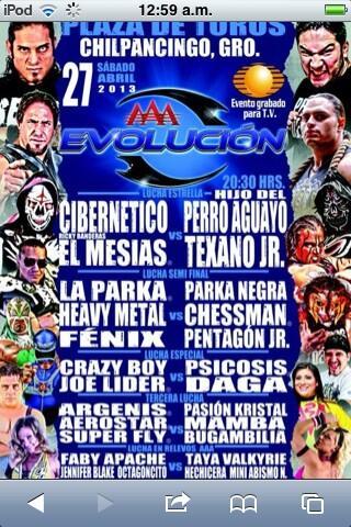 AAA Evolución / Plaza de Toros de Chilpancingo, Gro. – 27 de abril de 2013 / Image by argeniskaronte en Twitter