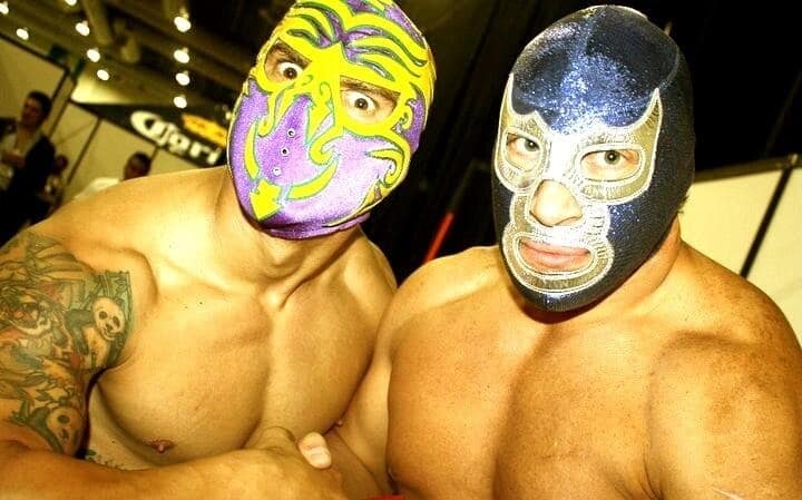 “@zumbibrasil es un excelente luchador al que no se le ha dado una buena oportunidad”: @ElHijodelSanto 2 Zumbi y Blue Demon Jr. / Photo by @zumbibrasil en Twitter