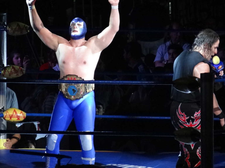 Blue Demon Jr. en Triplemania 21 / Imagen por José Miguel Alva