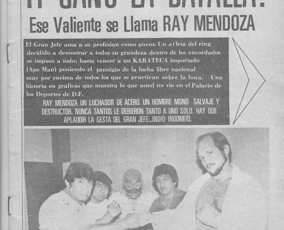 Ray Mendoza vs The Apeman (1981) - Imagen 01 - Revista El Halcón / Boxylucha.com