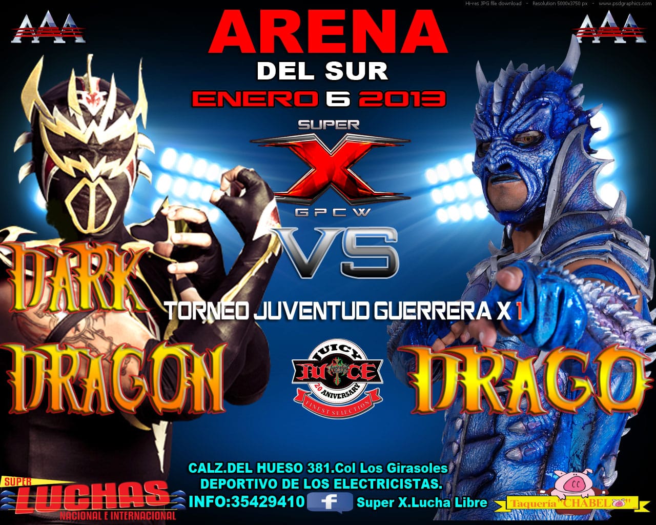 Video: “Juice” rumbo a su vigésimo aniversario de luchador profesional 7 Dark Dragon vs. Drago (Super X - 6/1/2013)